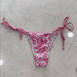 Pink and White Floral Bikini Bottom
